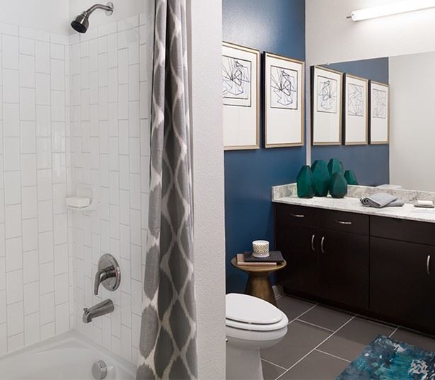 The Domain apartments near Apple - The Addison Apartments Tile surround tubs 