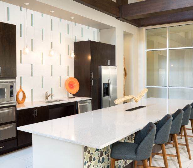 Uptown Dallas Apartments - The Icon at Ross - Entertaining Kitchen