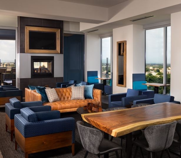 SkyHouse Austin apartments for rent downtown - SkyLounge with demonstration kitchen
