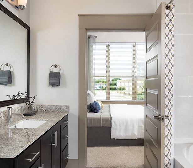 Strata Apartments - Upscale baths - M Streets Apartments in Dallas, TX