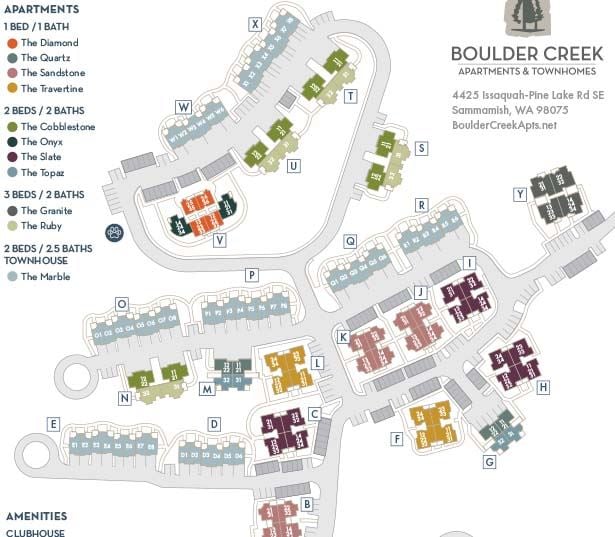 Sammamish WA rentals - Boulder Creek Community Site Map