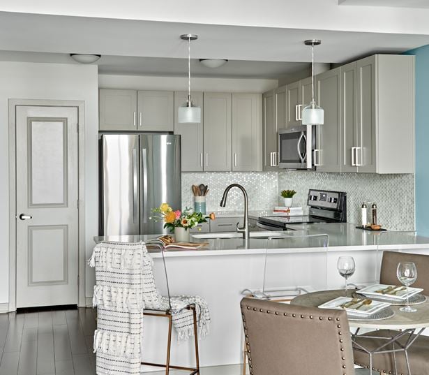 SkyHouse Nashville cabinets and tile backsplash Nashville TN - Music Row Downtown