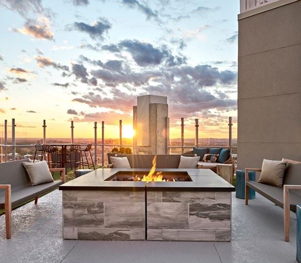 Music Row Apartments in Nashville - SkyHouse Nashville - SkyDeck firepit