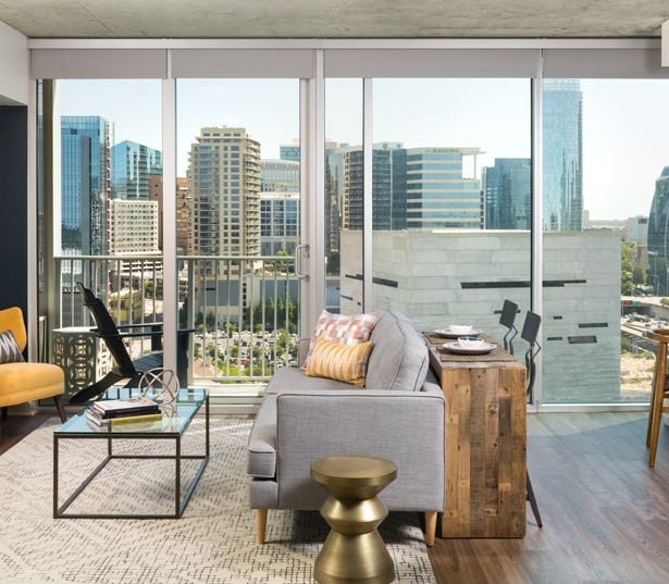 SkyHouse Dallas - Luxury vinyl plank flooring - Harwood Apartments