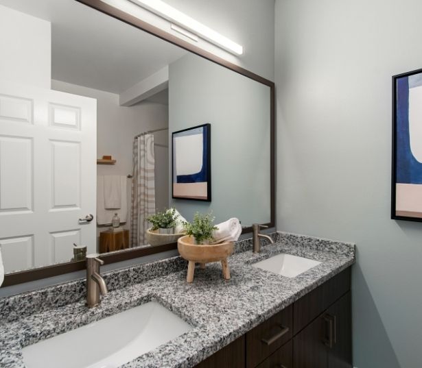 The Timbers at Issaquah Ridge apartments in Downtown Issaquah near Sanmar - Bathroom vanity