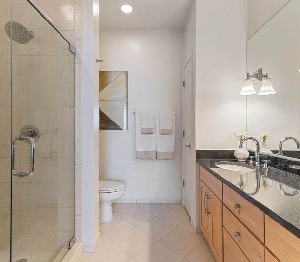 apartments in vienna va - The Reserve at Tysons Corner Spa bathrooms