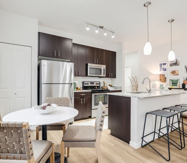Victory Flats apartments in Beaverton near Nike - granite countertops and stainless steel appliances