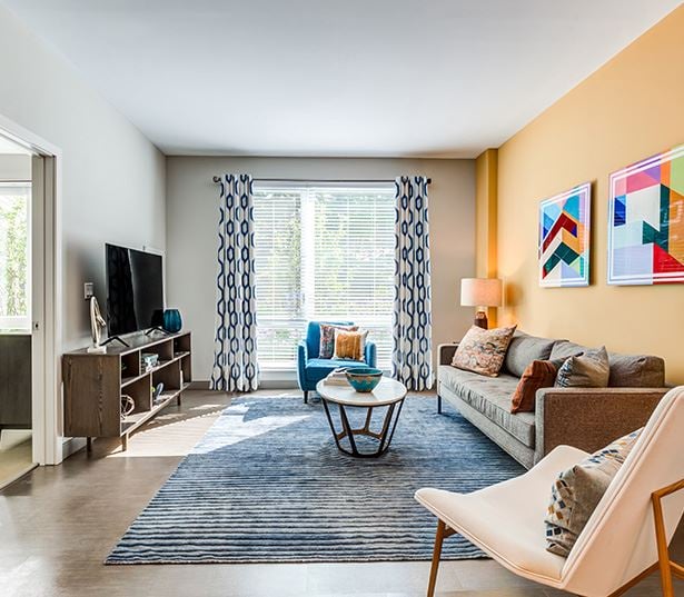Velo Forest Hills Apartments - Jamaica Plain apartments in Boston - living room