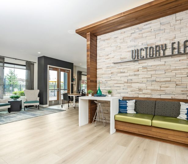 Beaverton apartments for rent near the Elmonica Max Station - Victory Flats resident lounge