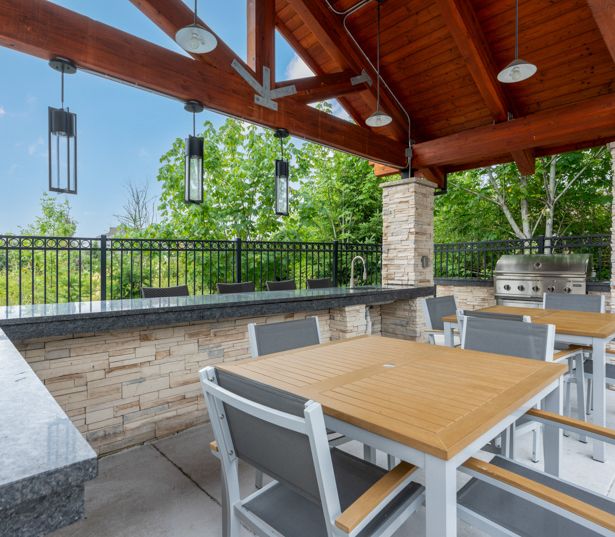 Beaverton apartments for rent near the Elmonica Max Station - Victory Flats Covered outdoor kitchen
