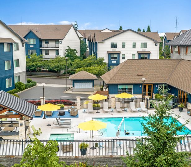 Victory Flats apartments in Beaverton - Resort style heated pool and hot tub
