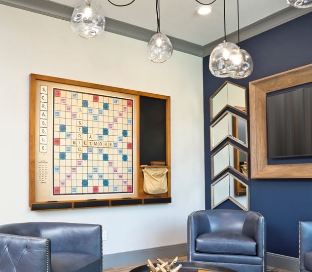 Luxury apartments phoenix - District at Biltmore wall scrabble