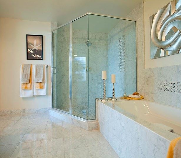 Apartments for rent in LA near LA Live - Brockman Lofts Luxurious spa inspired marble bathrooms