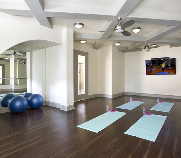 Highlands at Dearborn Fitness Theater with Virtual Trainer and Yoga Studio Peabody MA - North Shore