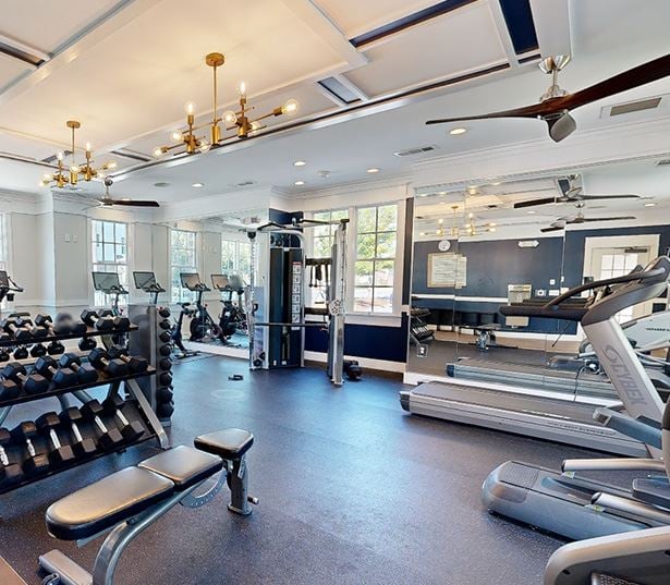 Adams Creek apartments - Artisan Station Apartments fitness center virtual tour