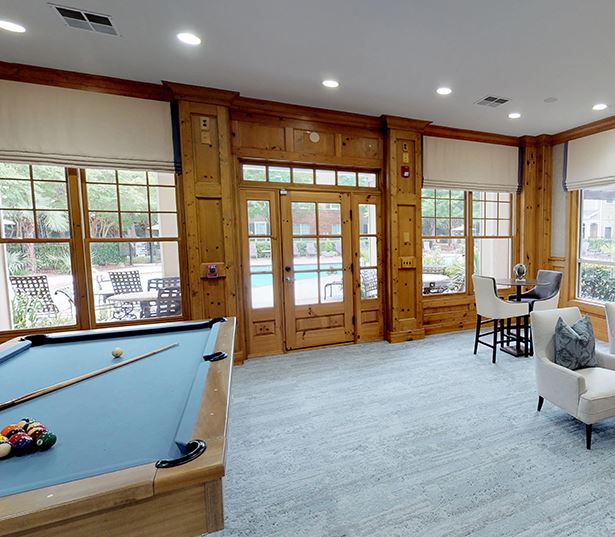 Promenade Park Apartments in Charlotte, NC - Billiards Room Virtual Tour