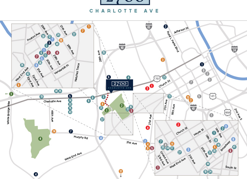 Nashville apartments for rent - 2700 Charlotte Apartments neighborhood 