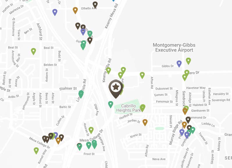 San Diego, CA Apartments for Rent - Mira Bella - Area Map