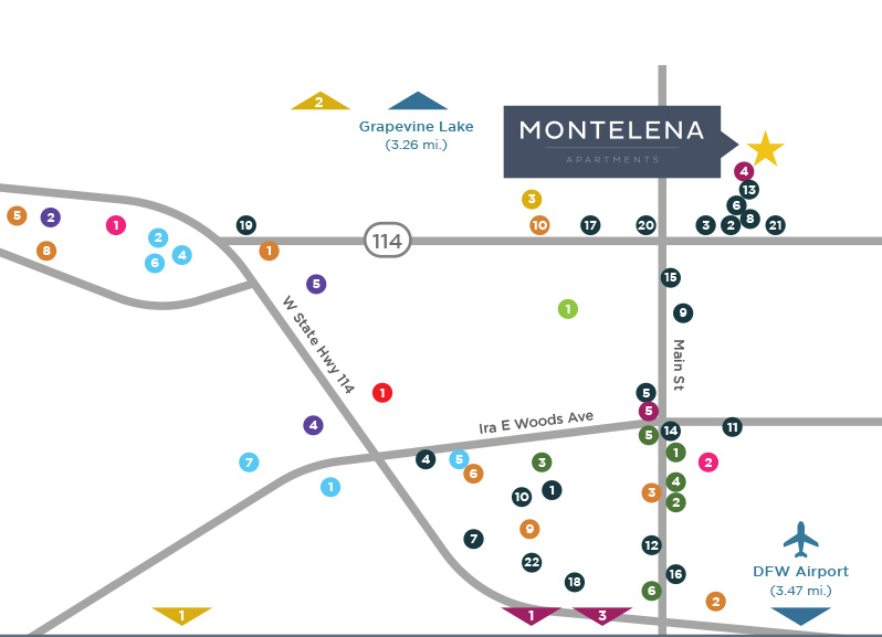 Grapevine, TX Apartments - Montelena - Area Map