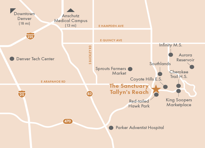 Apartments for rent near Saddle Rock Golf Course - The Sanctuary At Tallyn's Reach Spacious neighborhood
