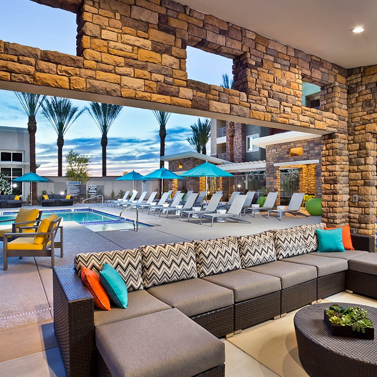 North Scottsdale luxury apartments - Avion On Legacy pool lounge