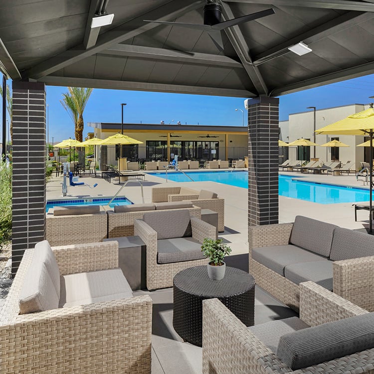 Apartments in Vegas - Pace Apartments - poolside cabana