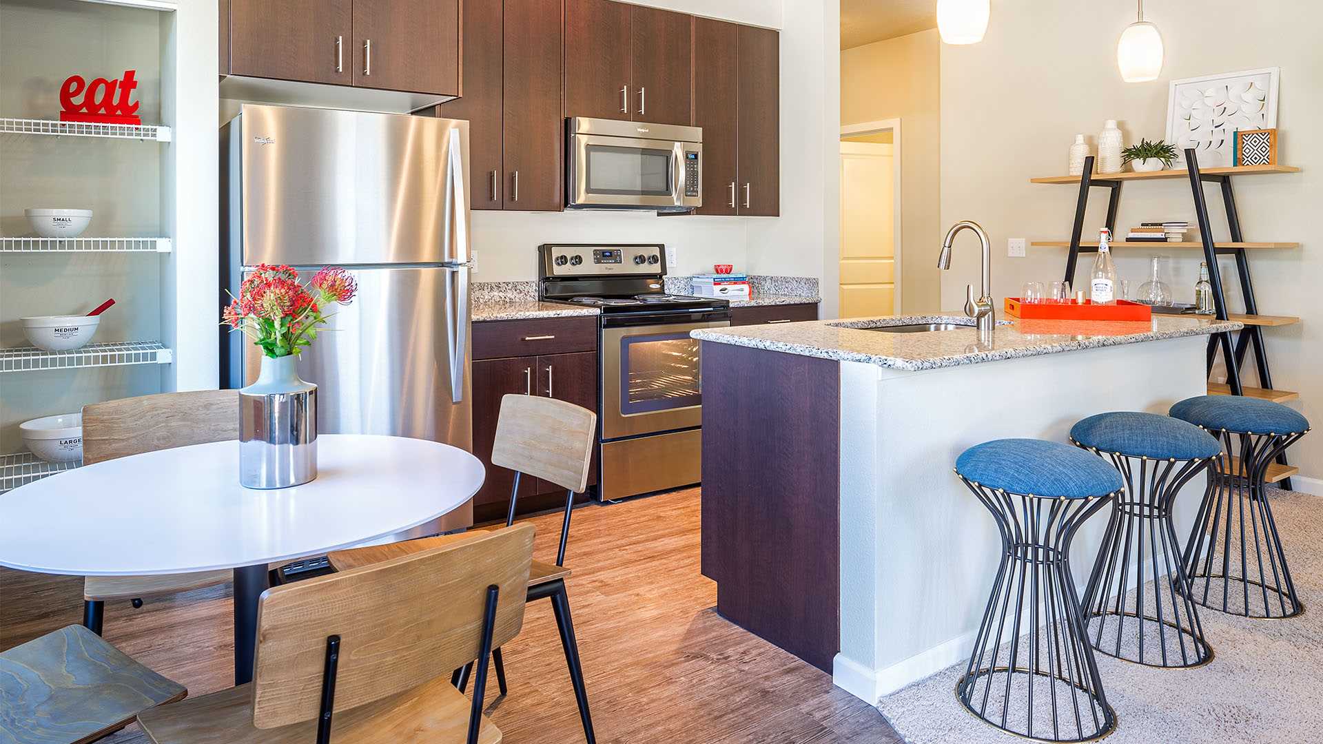 Beaverton OR Apartments For Rent near Elmonica Max Station - Victory Flats kitchen