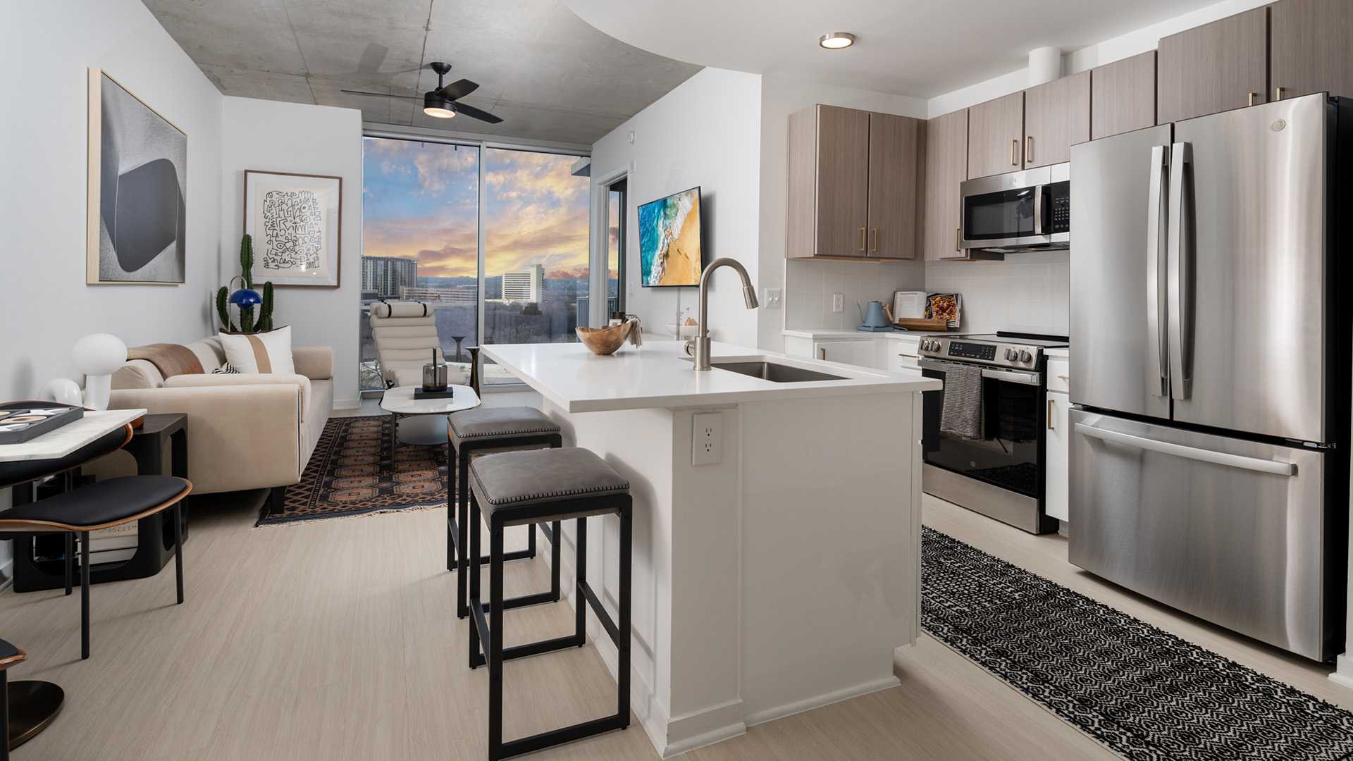 SkyHouse Austin downtown apartments for rent - rooftop lounge