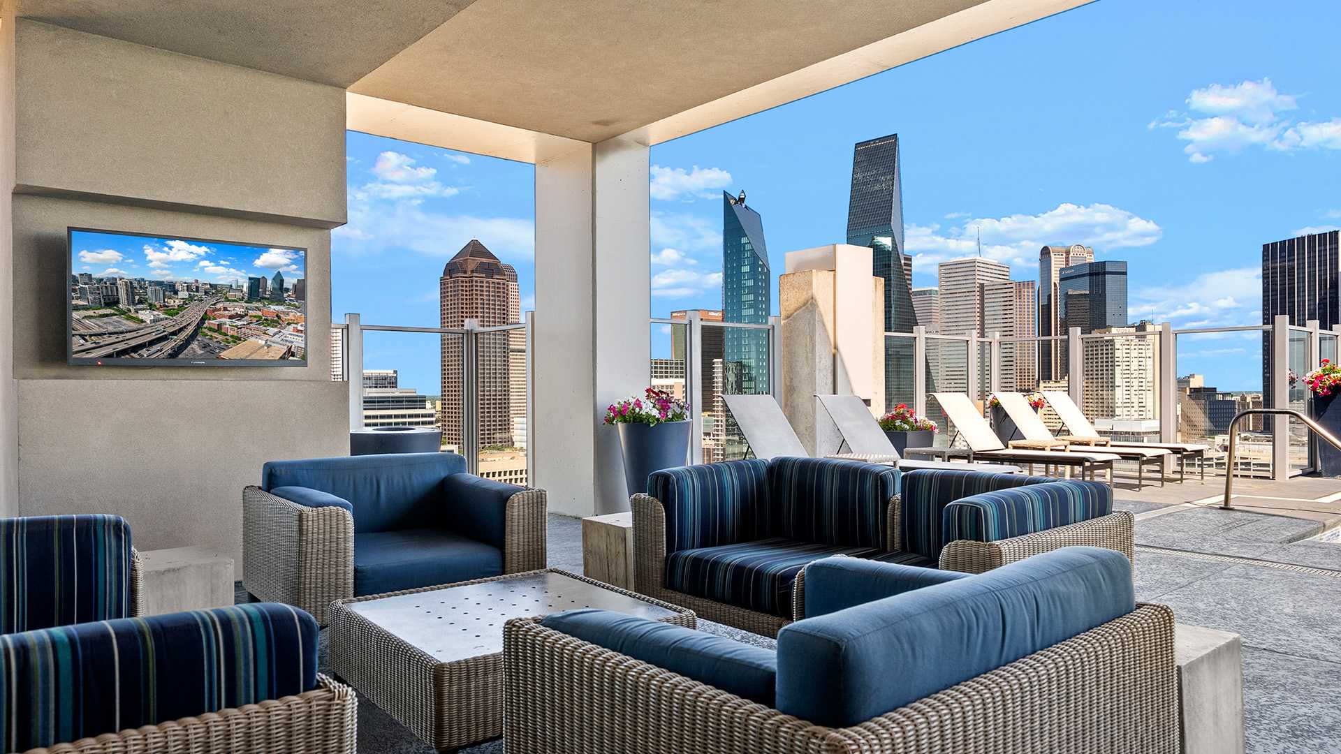 SkyHouse Dallas - living room - Victory Park Dallas Apartments