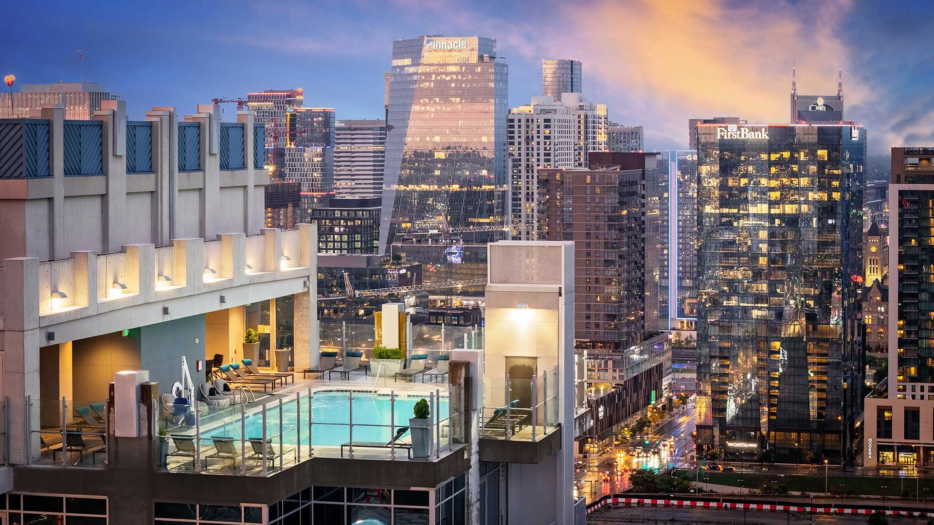 SkyHouse Nashville TN Rooftop - midtown nashville apartments