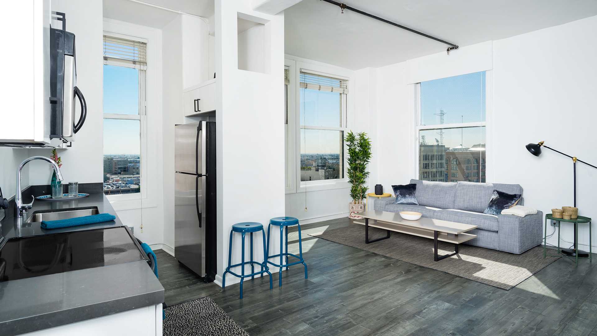 Financial District Apartments in LA - The Lofts at the Security Building - Living Room